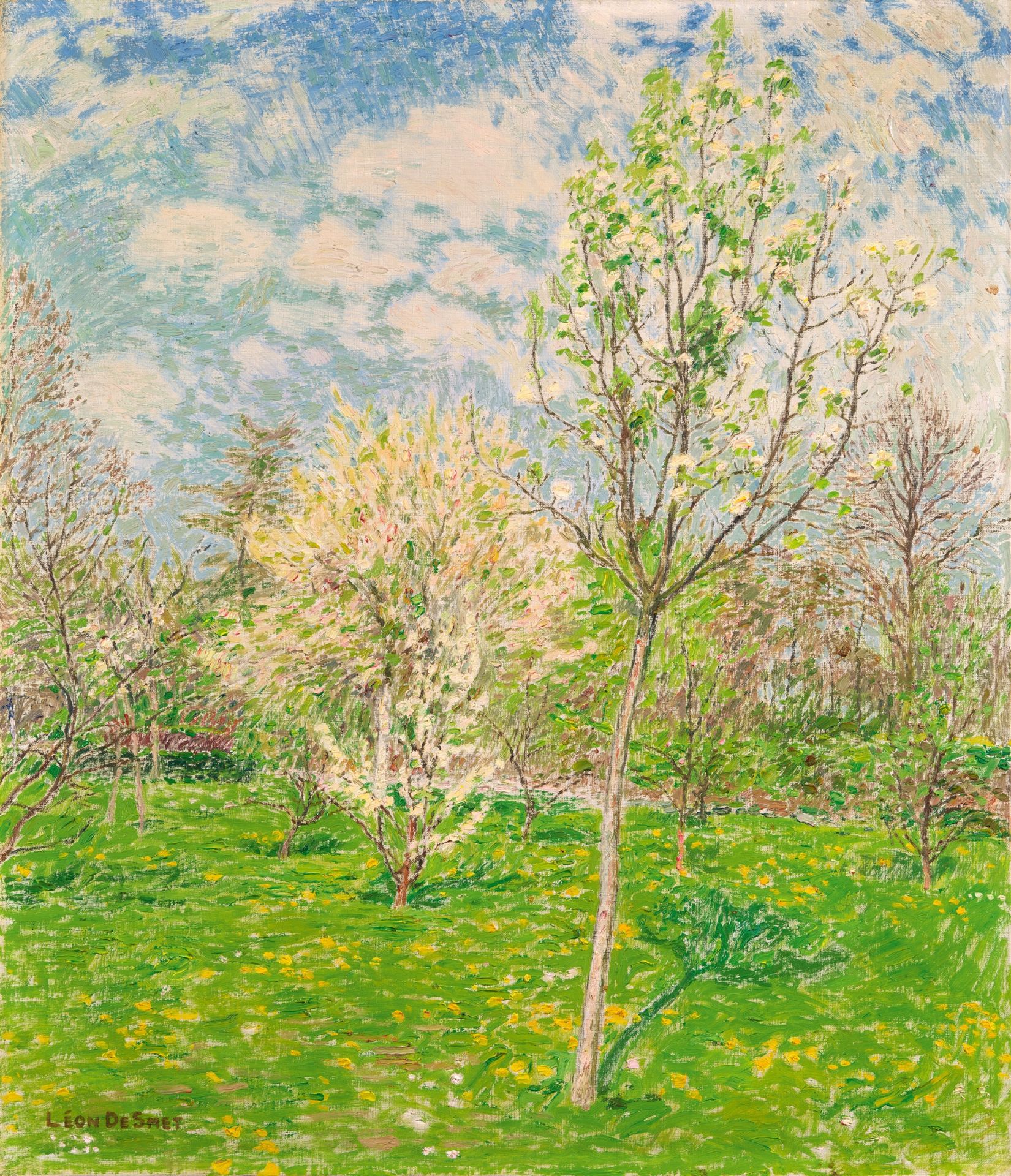 Léon de Smet, Blühende Bäume (Obstbaumwiese)