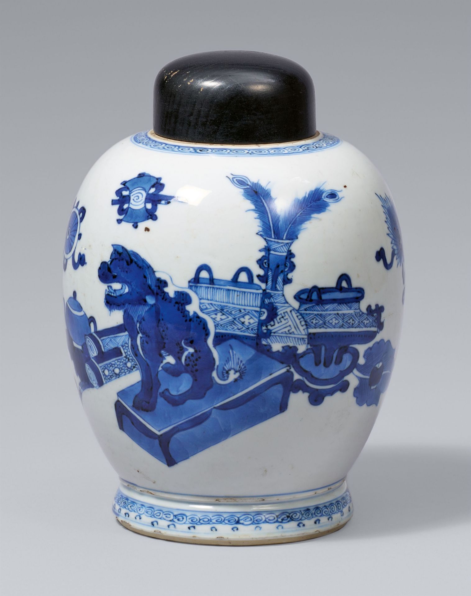Blau-weißer Ingwertopf (Teedose). Kangxi-Periode (1662–1722)