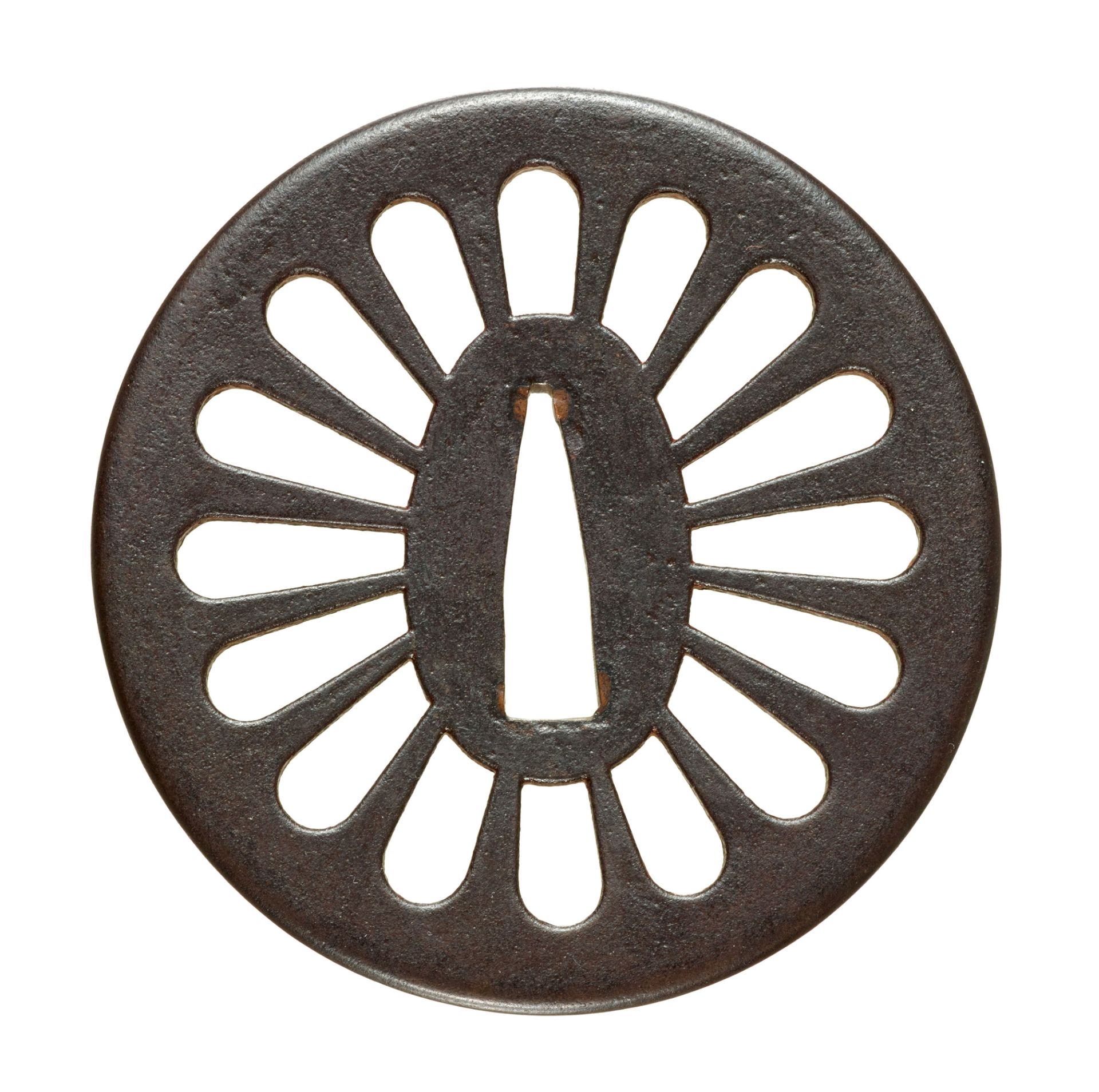 Tsuba. Eisen. Saotome-Arbeit. Edo-Zeit