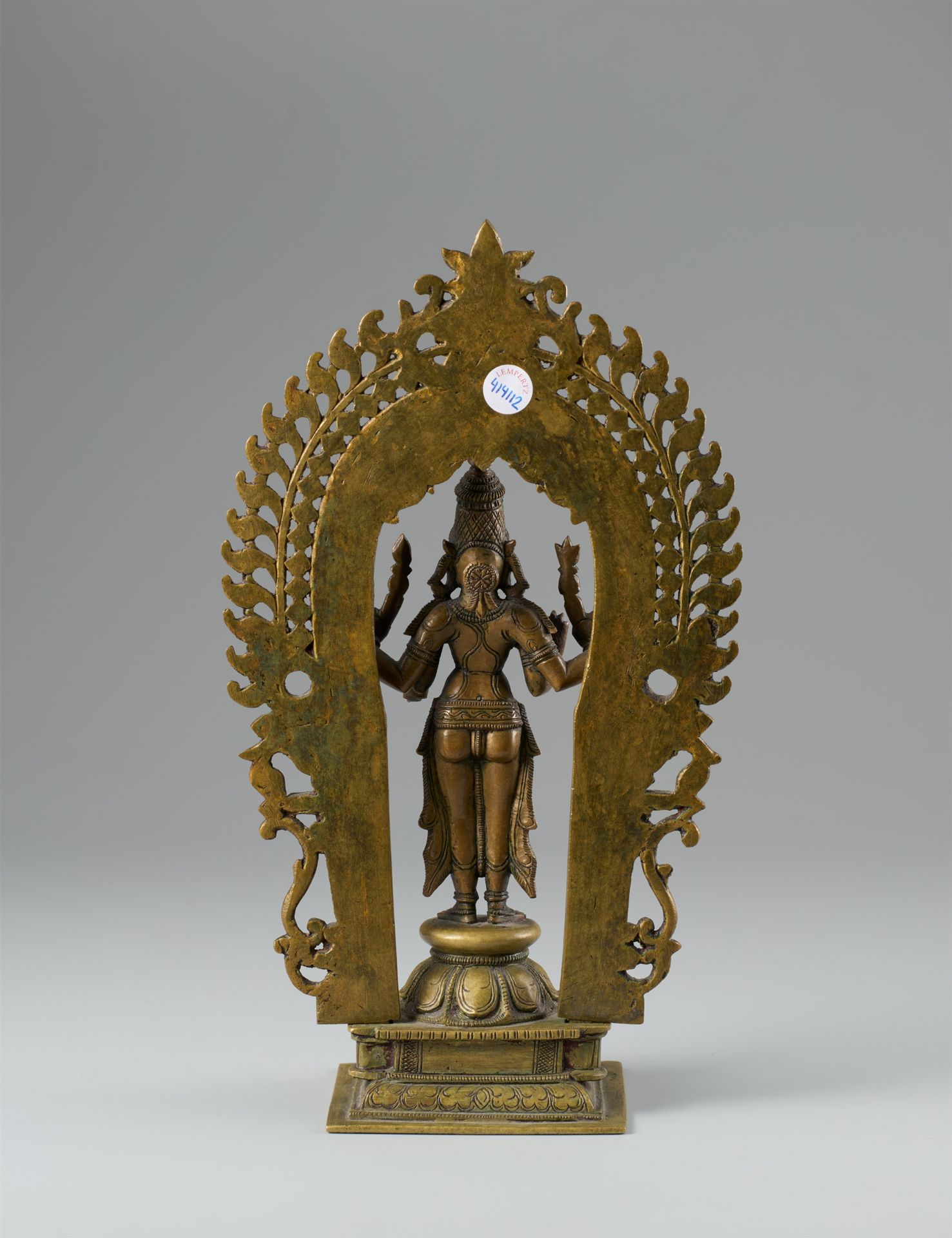 A Kerala copper alloy altar of Shiva. Central India, Maharashtra. 19th century - Image 2 of 2