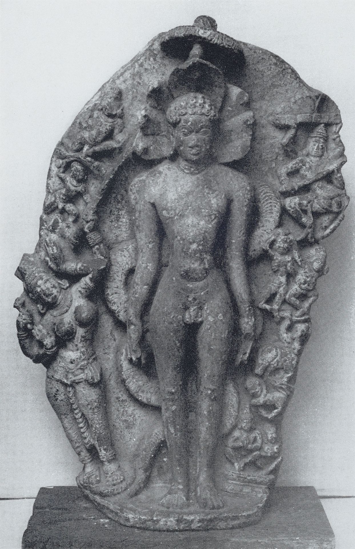 A very large Jain stone stele of Samvara attacking Parshvanatha. India, probably Madhya Pradesh. 9th - Image 4 of 6