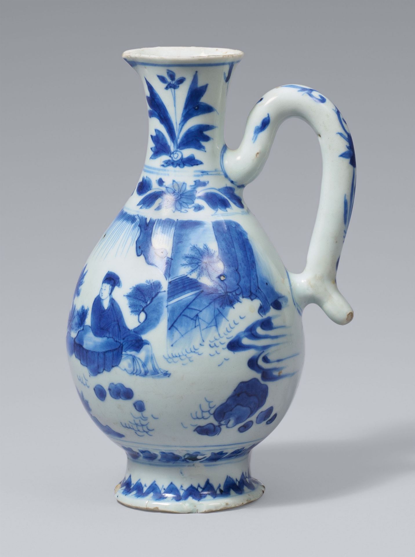 Blau-weiße Henkelkanne. Chongzhen Periode (1627–1644)