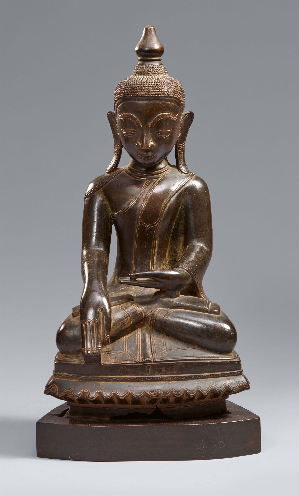 A Shan bronze figure of Buddha Shakyamuni. Burma. 20th century