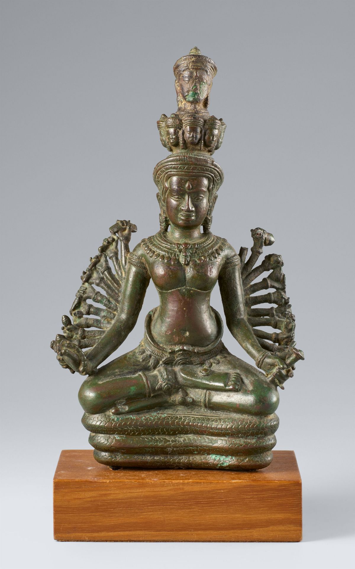 A Lopburi bronze figure of Prajnaparamita. Thailand, probably found in Nakhom Ratchasima province, A