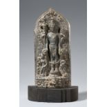 Stele des Vishnu. Schwarzer Stein. Nordost-Indien, Bihar. Pala-Zeit, 12. Jh.