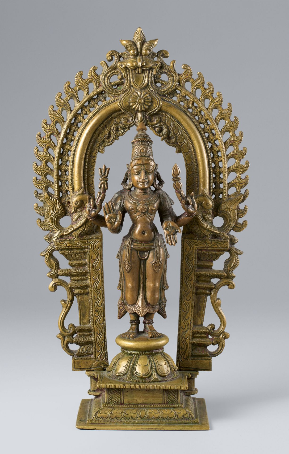 A Kerala copper alloy altar of Shiva. Central India, Maharashtra. 19th century