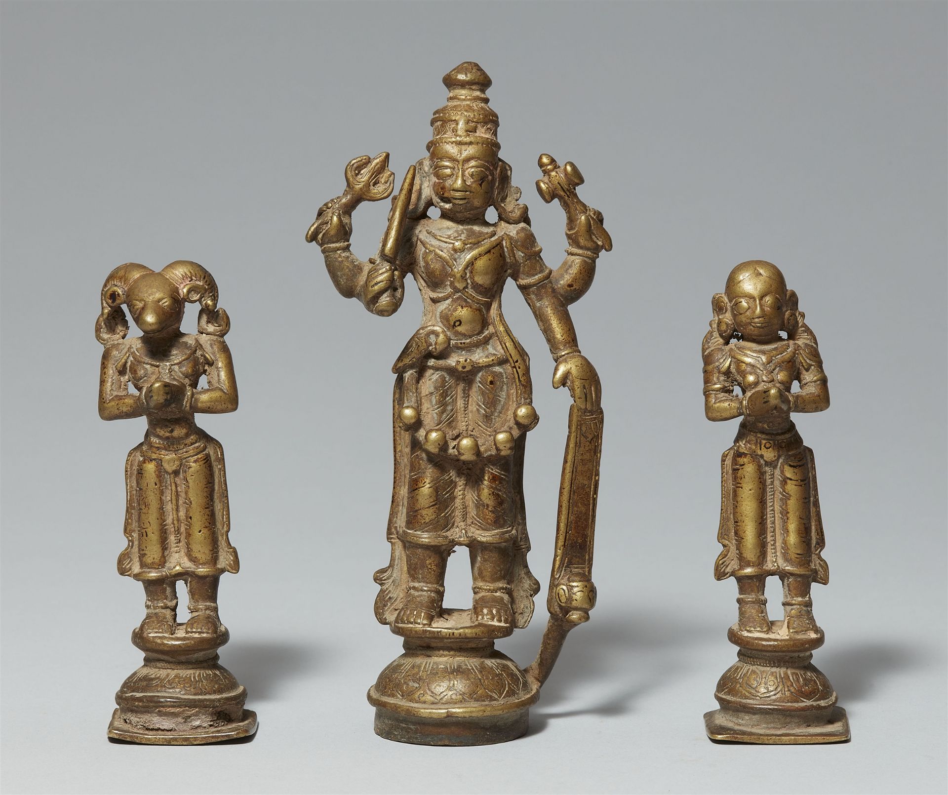 An Indian copper alloy figure group of Virabhadra. Maharashtra/Karnataka. 19th century - Image 5 of 5