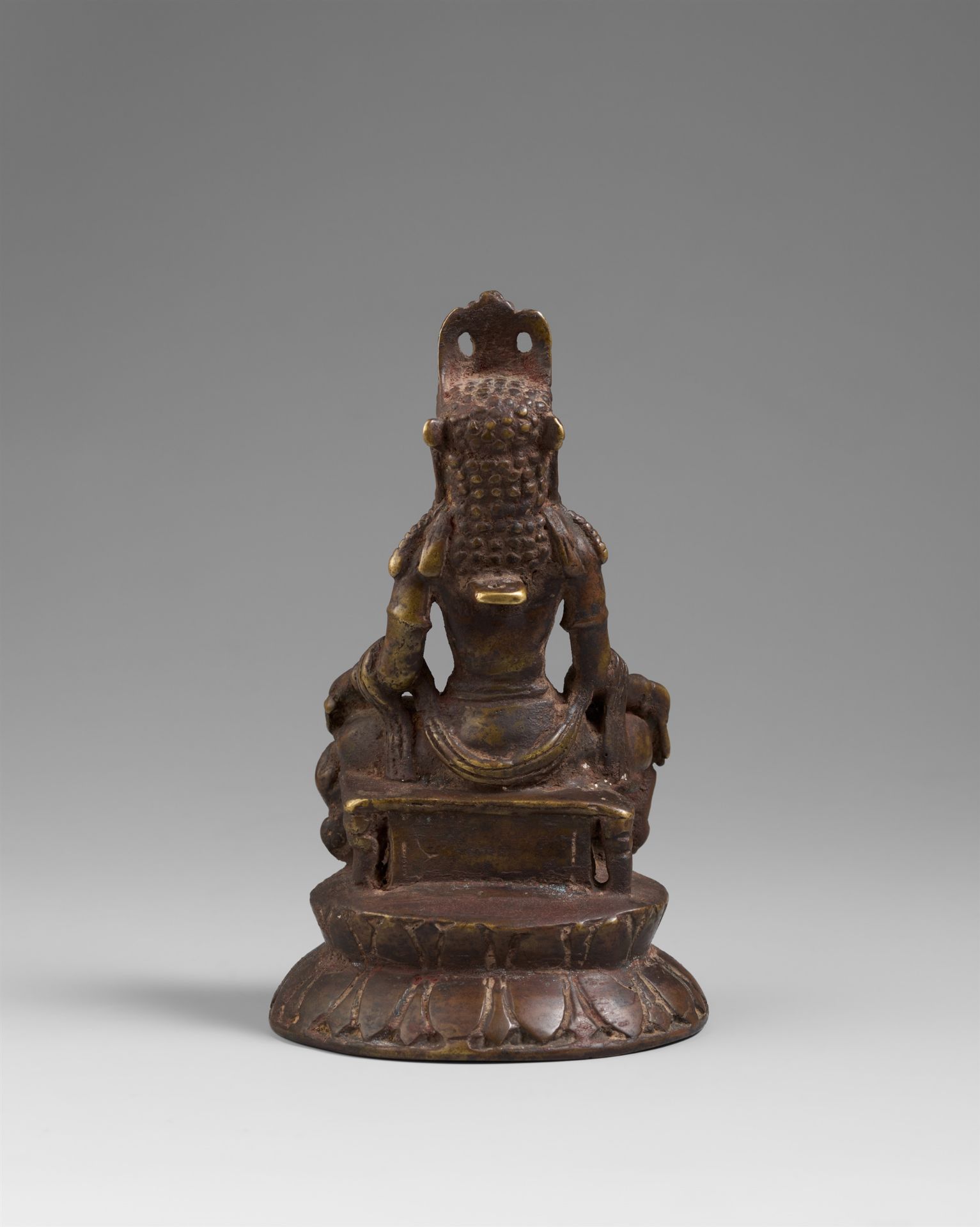 A silver-inlaid bronze figure of Maitreya. Kashmir. In the Swat style of 8th/9th century - Image 2 of 2