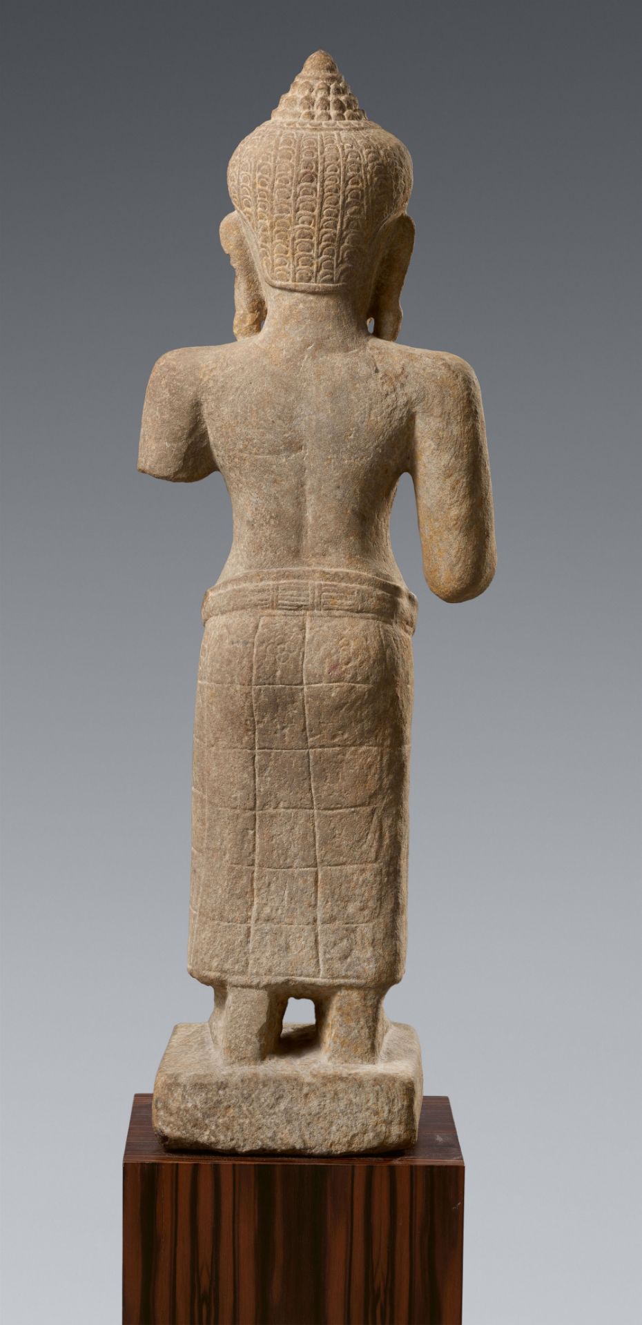 A Bayon-style or Lobpuri-style sandstone figure of a female deity, possibly Uma. Cambodia or Thailan - Image 2 of 5