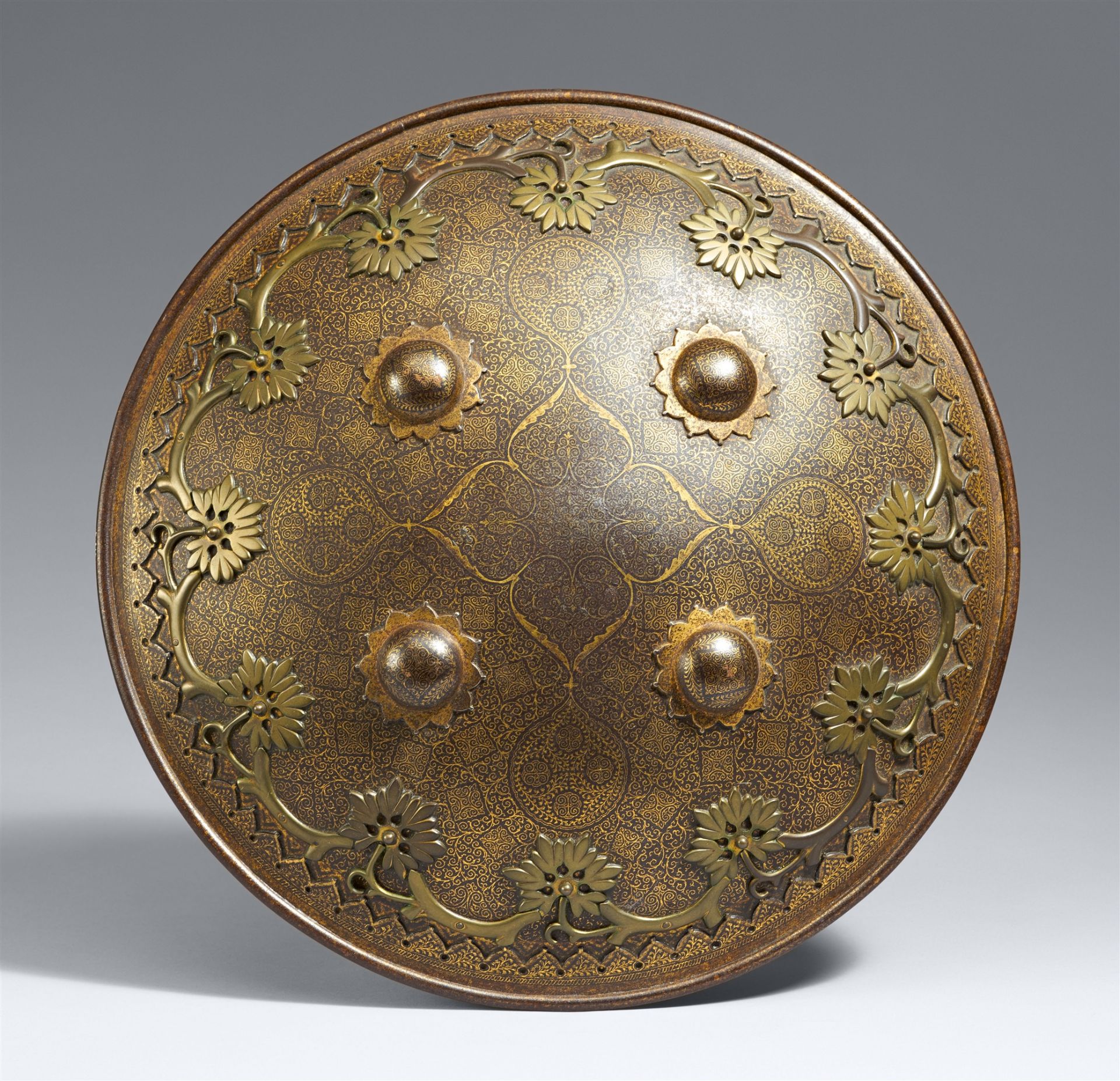 An iron Mughal-style shield (dha). 17th century or later