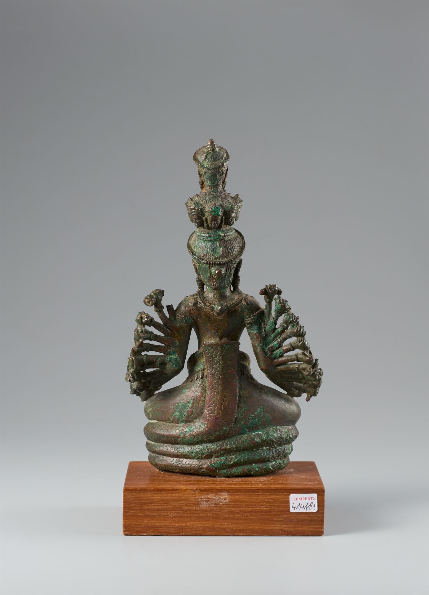 A Lopburi bronze figure of Prajnaparamita. Thailand, probably found in Nakhom Ratchasima province, A - Image 2 of 5