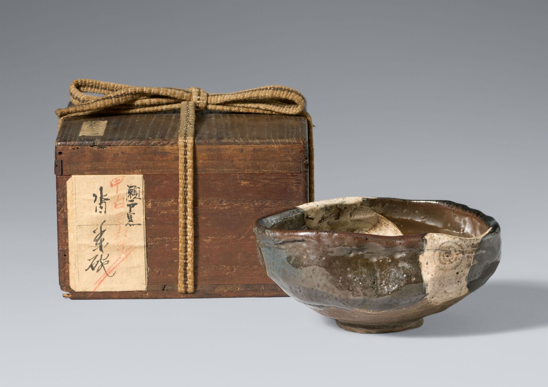 An Oribe-type chawan. Probably Seto, Mino area. Edo period