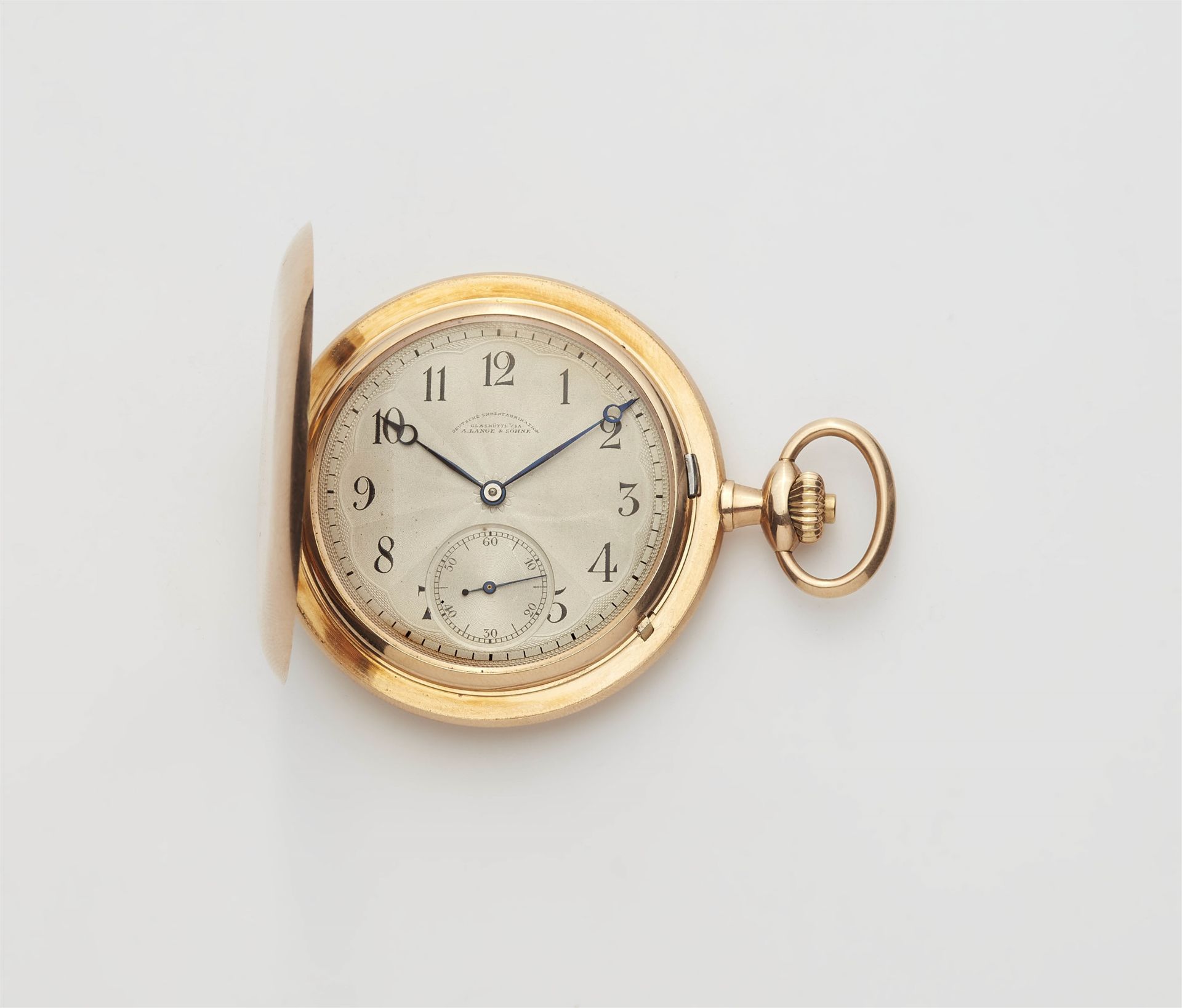 A14 k yellow gold Deutsche Uhrenfabrikation Glashütte A. Lange & Söhne pocket watch. - Image 3 of 3