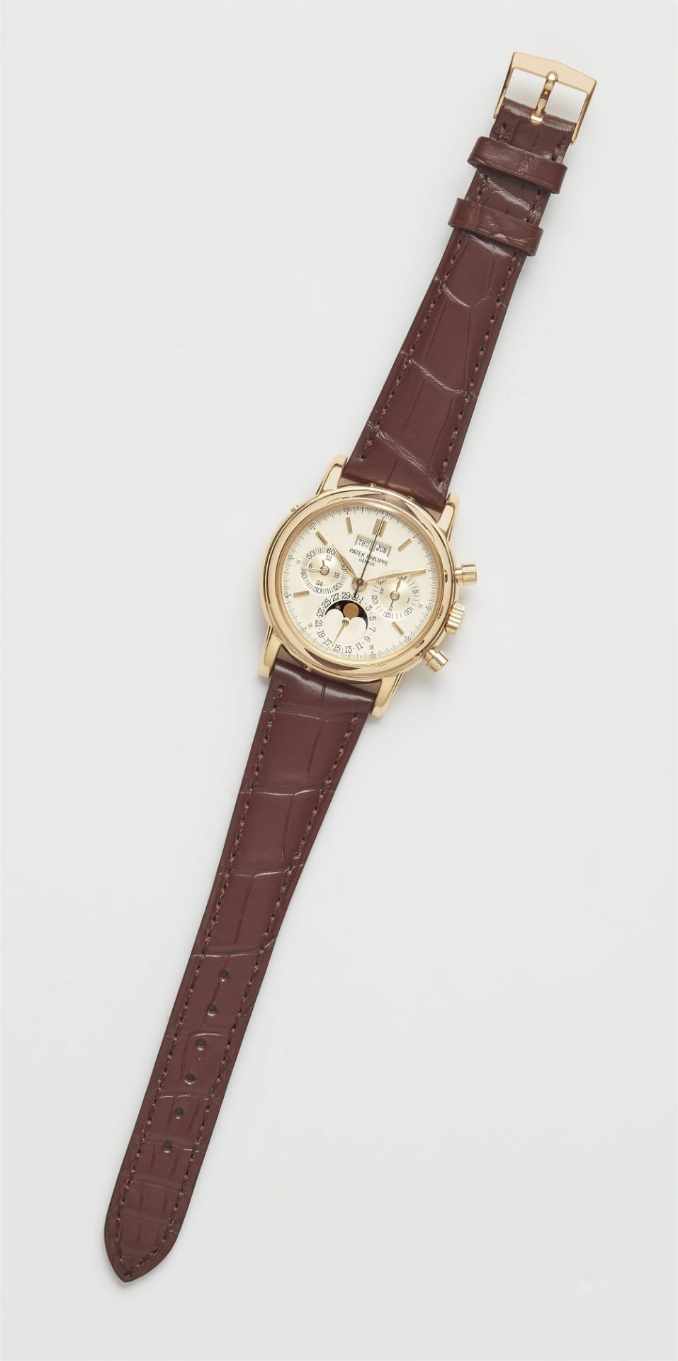 An extremely rare 18k Patek Philippe ref. 3971 gentelman's wristwatch. - Image 5 of 5