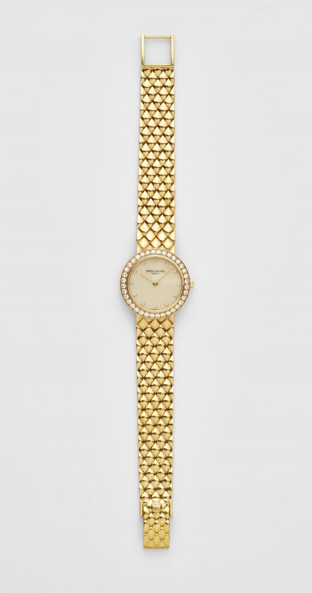 An 18k yellow gold and diamond quartz Patek Philippe ladies' wristwatch. - Image 3 of 3