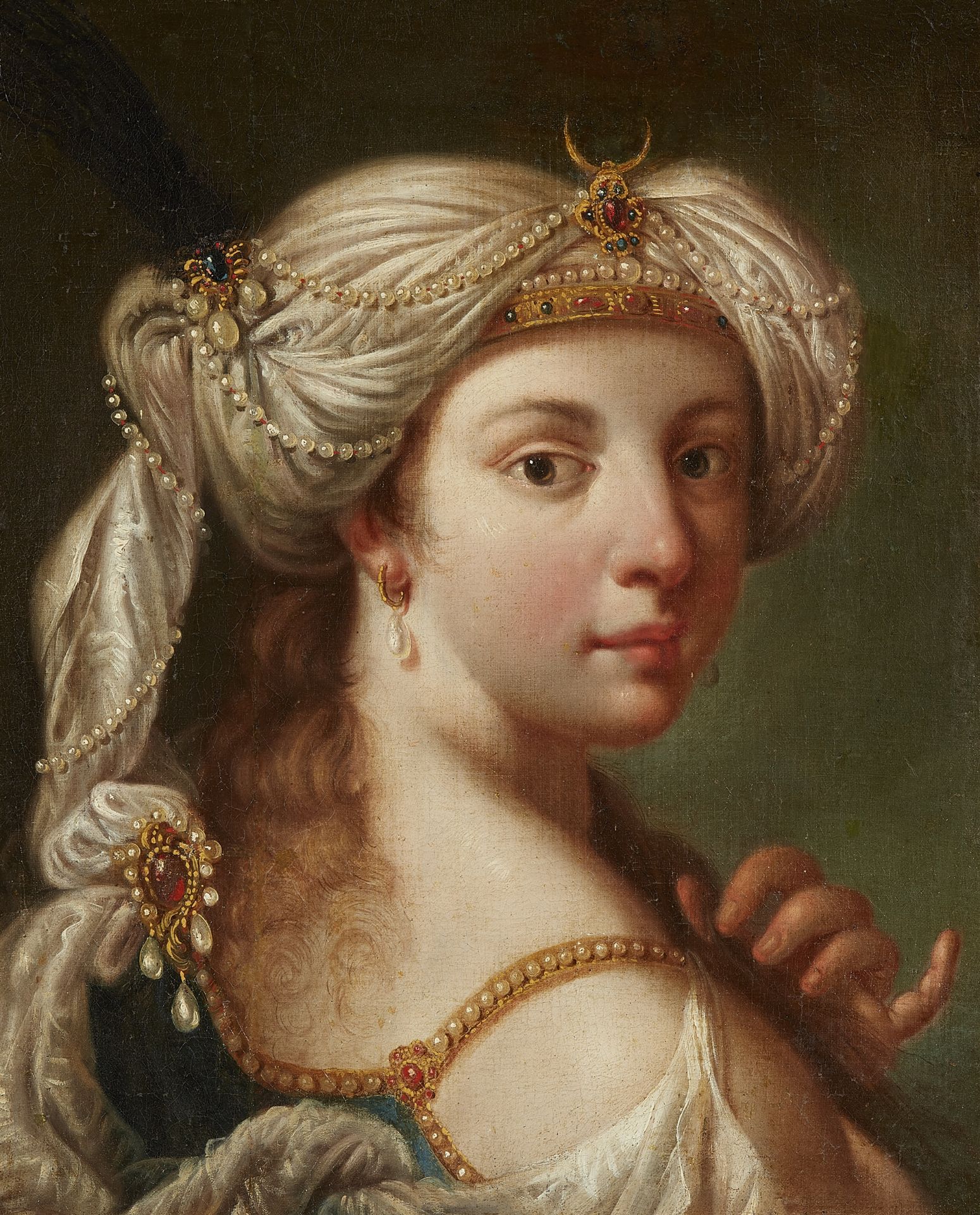Venetian School 17th/18th century, Portrait of a Lady in Turkish Costume