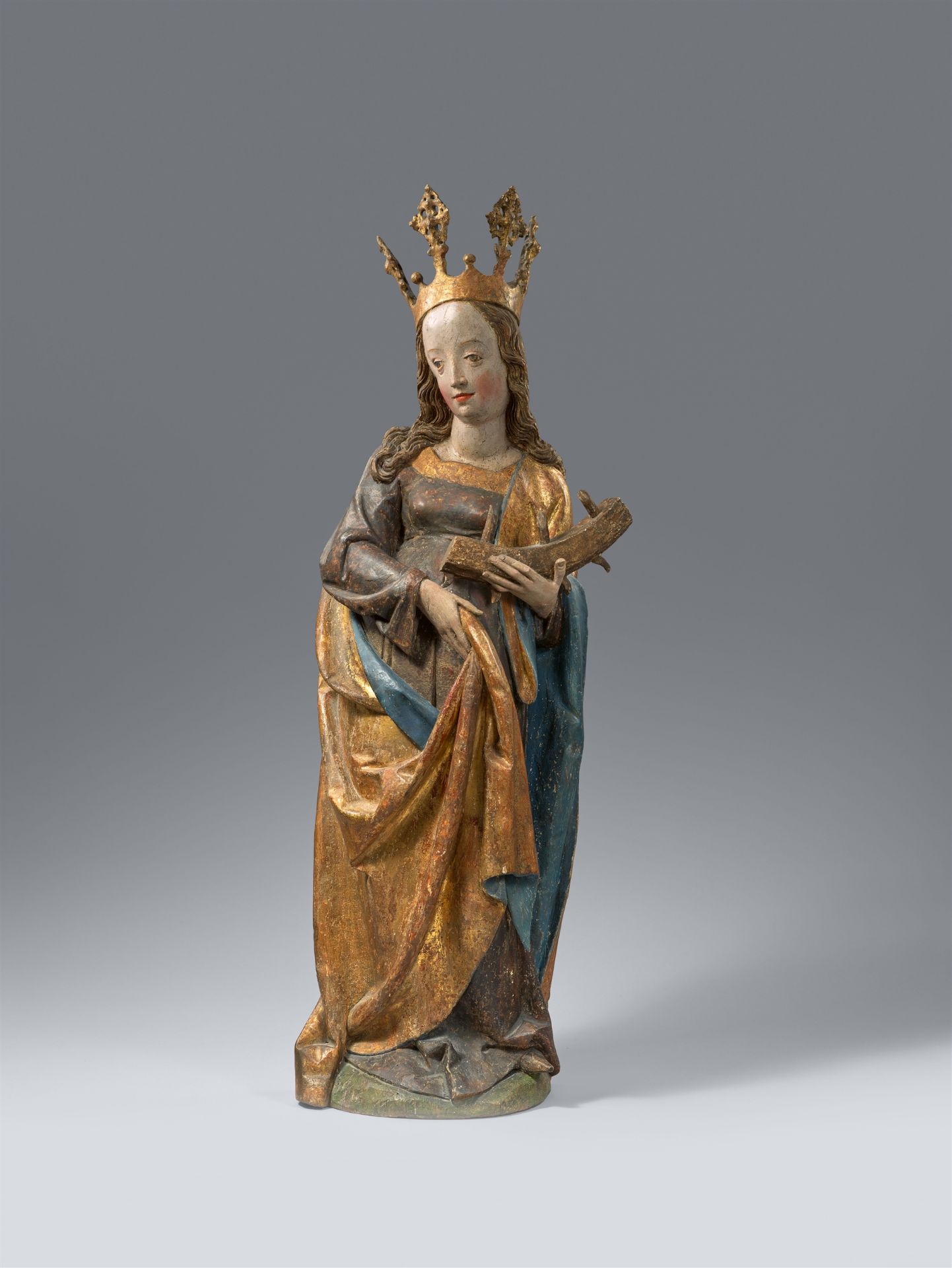 A Bavarian carved wood figure of Saint Catherine, around 1515