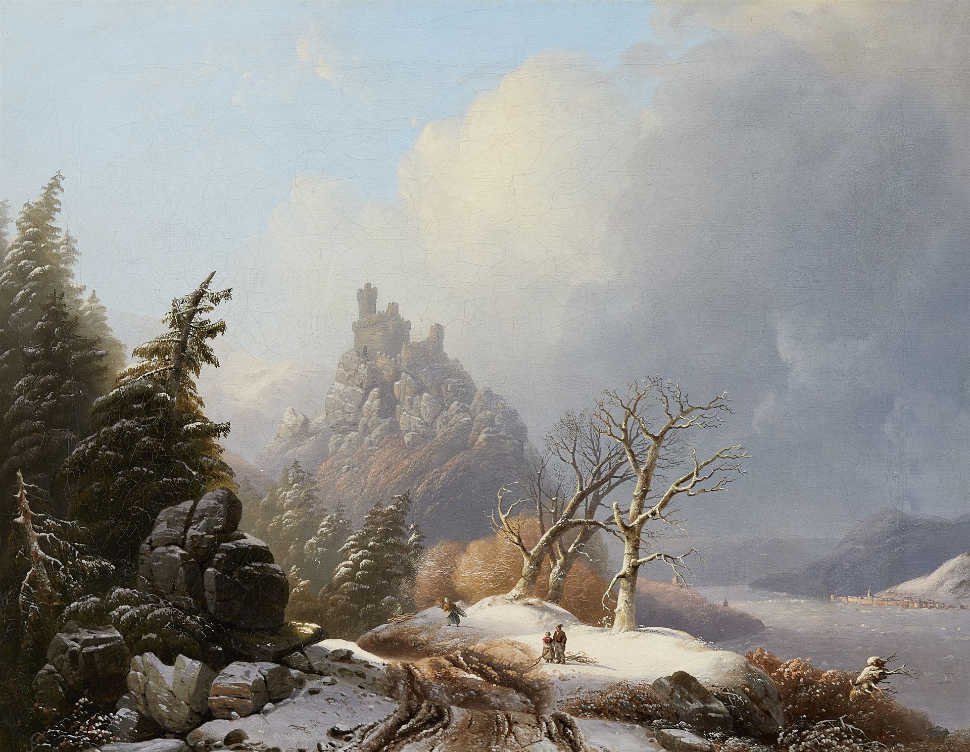 H. Jaspers, Winterlandschaft mit einer Burg