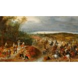 Jan Brueghel d. J., Sebastiaan Vrancx Umkreis, Überfall auf eine Karawane