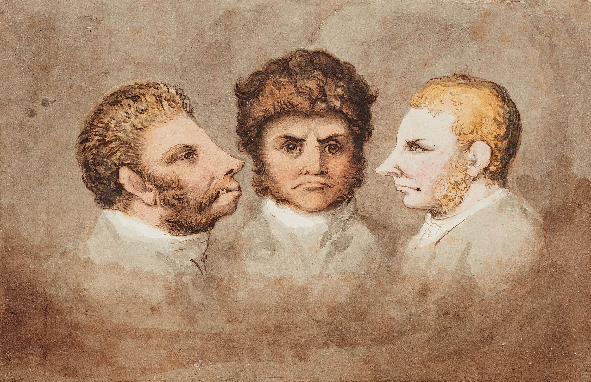 Johann Heinrich Wilhelm Tischbein, Three male head studies