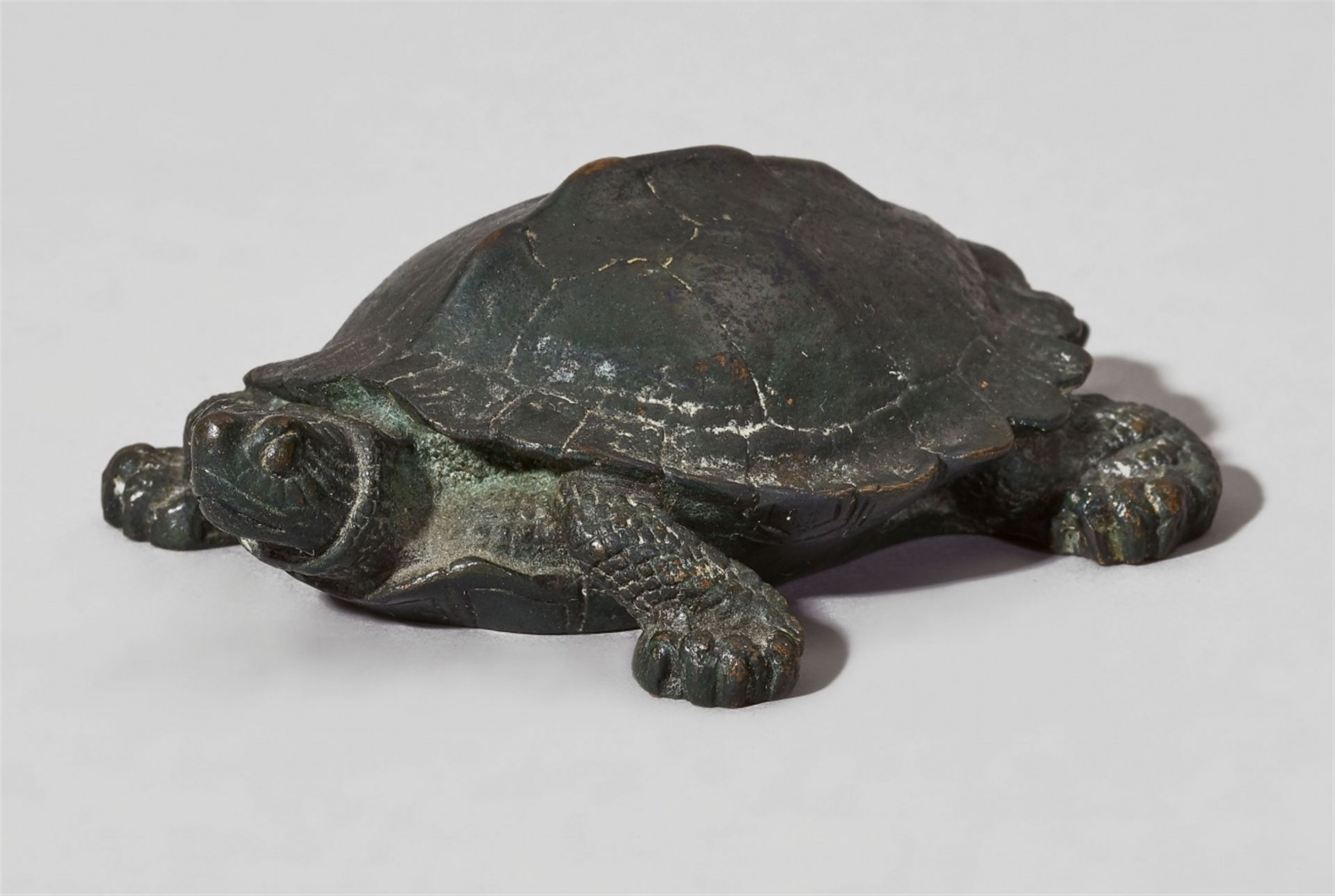 A bronze model of a tortoise
