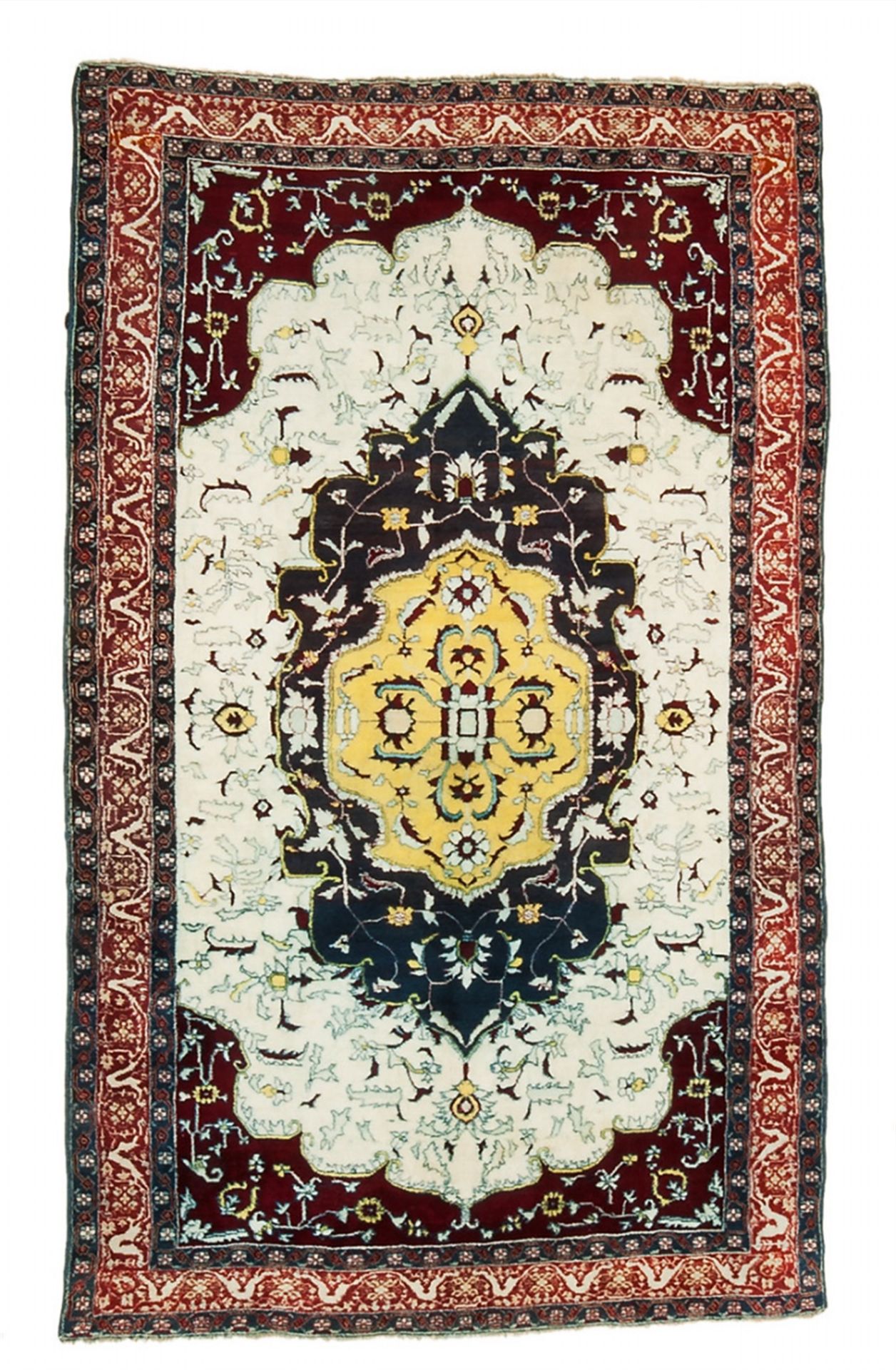 A small Indian medallion Agra carpet