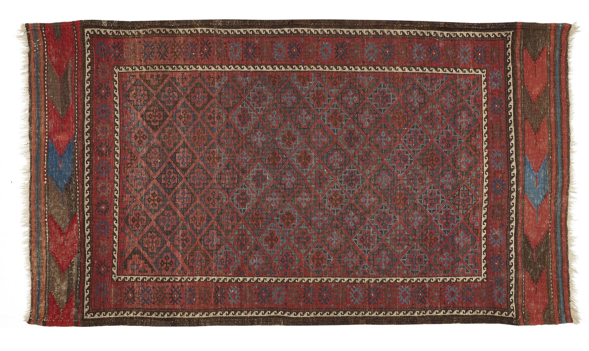A rug with Kelim fringes