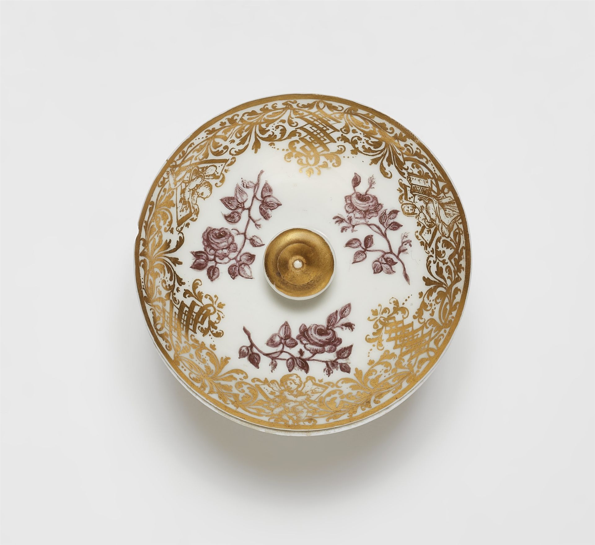 A Meissen porcelain dish and cover with landscape decor - Image 3 of 5