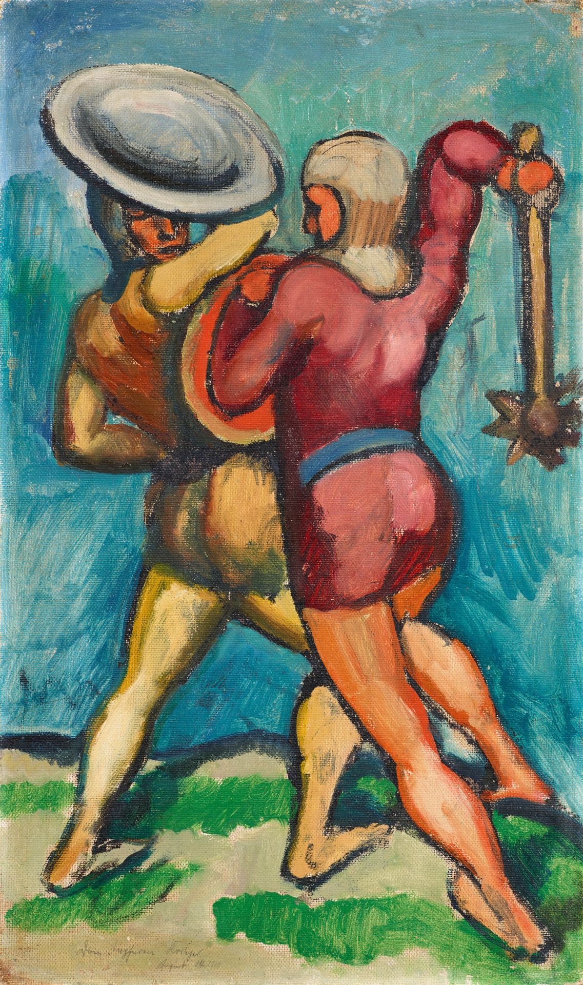 August Macke, Zwei Kämpfende - Bild 2 aus 2