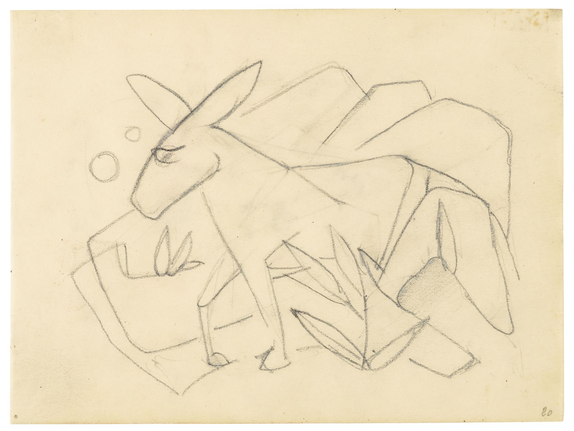Franz Marc, Esel in stilisierter Landschaft