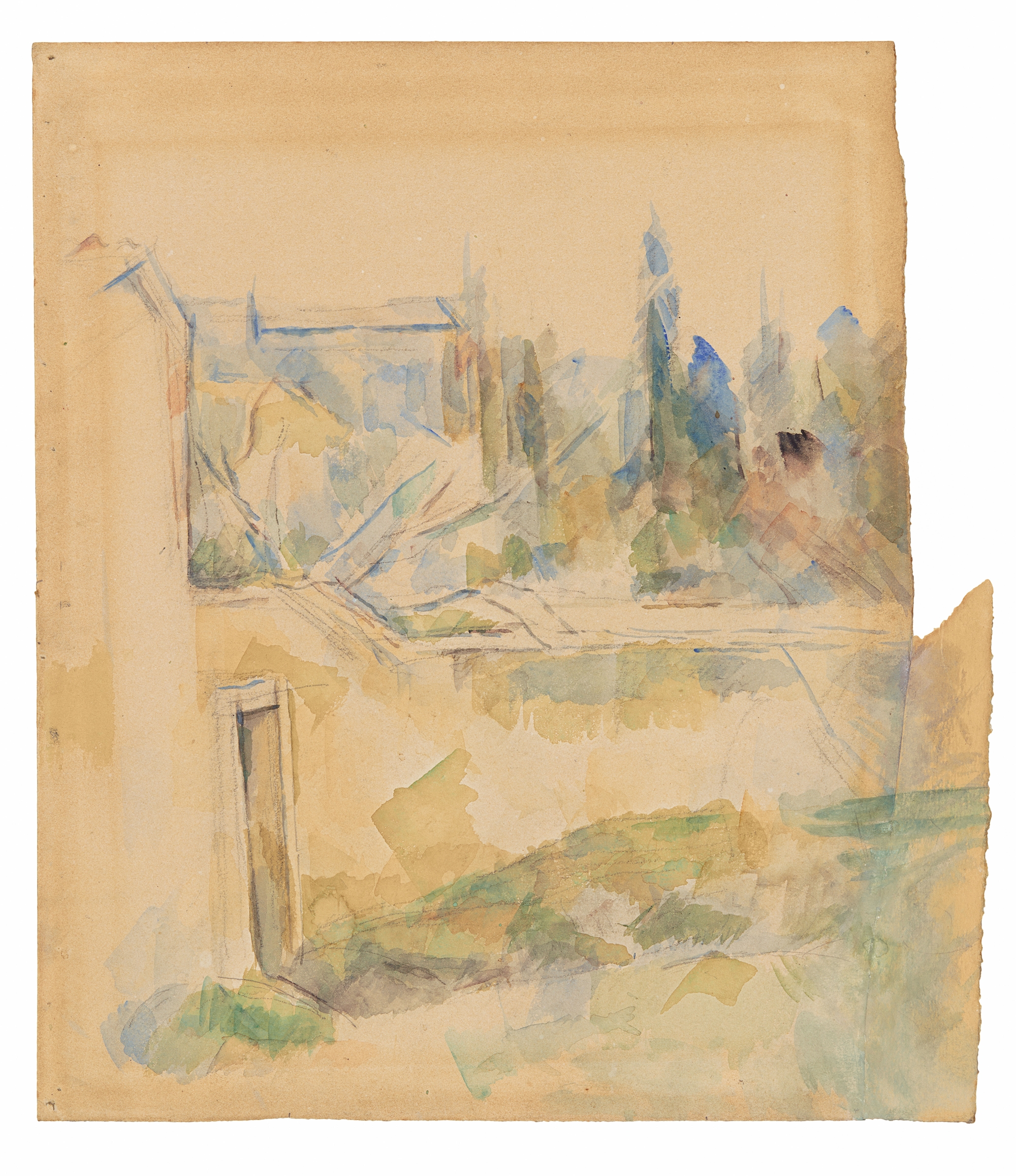 Paul Cezanne, Entrée de maison et arbres