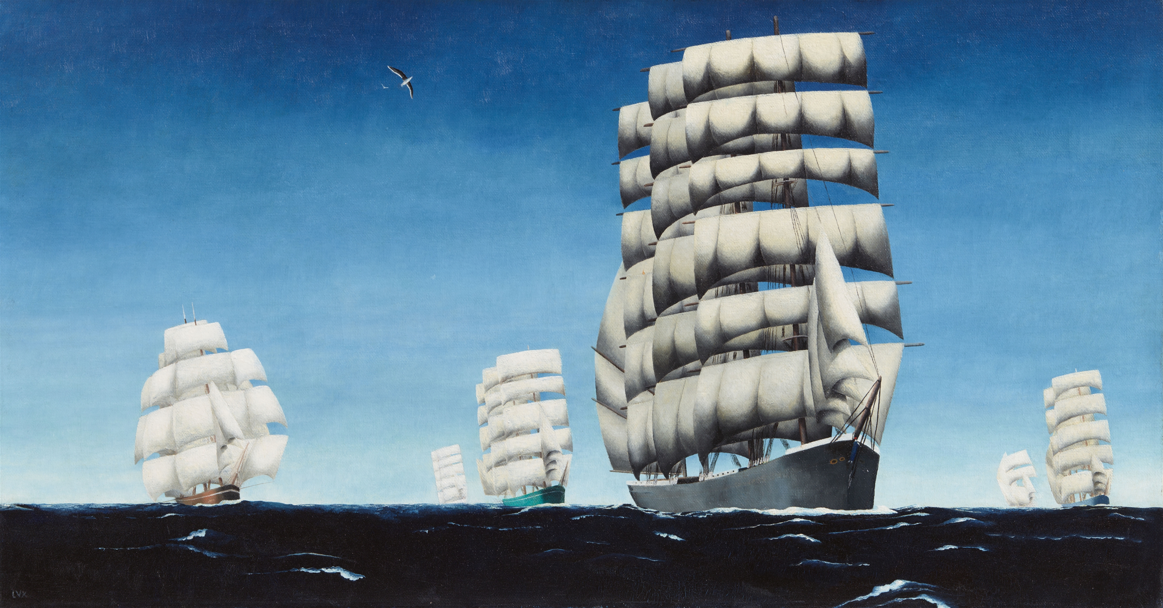 T. Lux Feininger, Die auslaufende Flotte - The Outward Bound Fleet