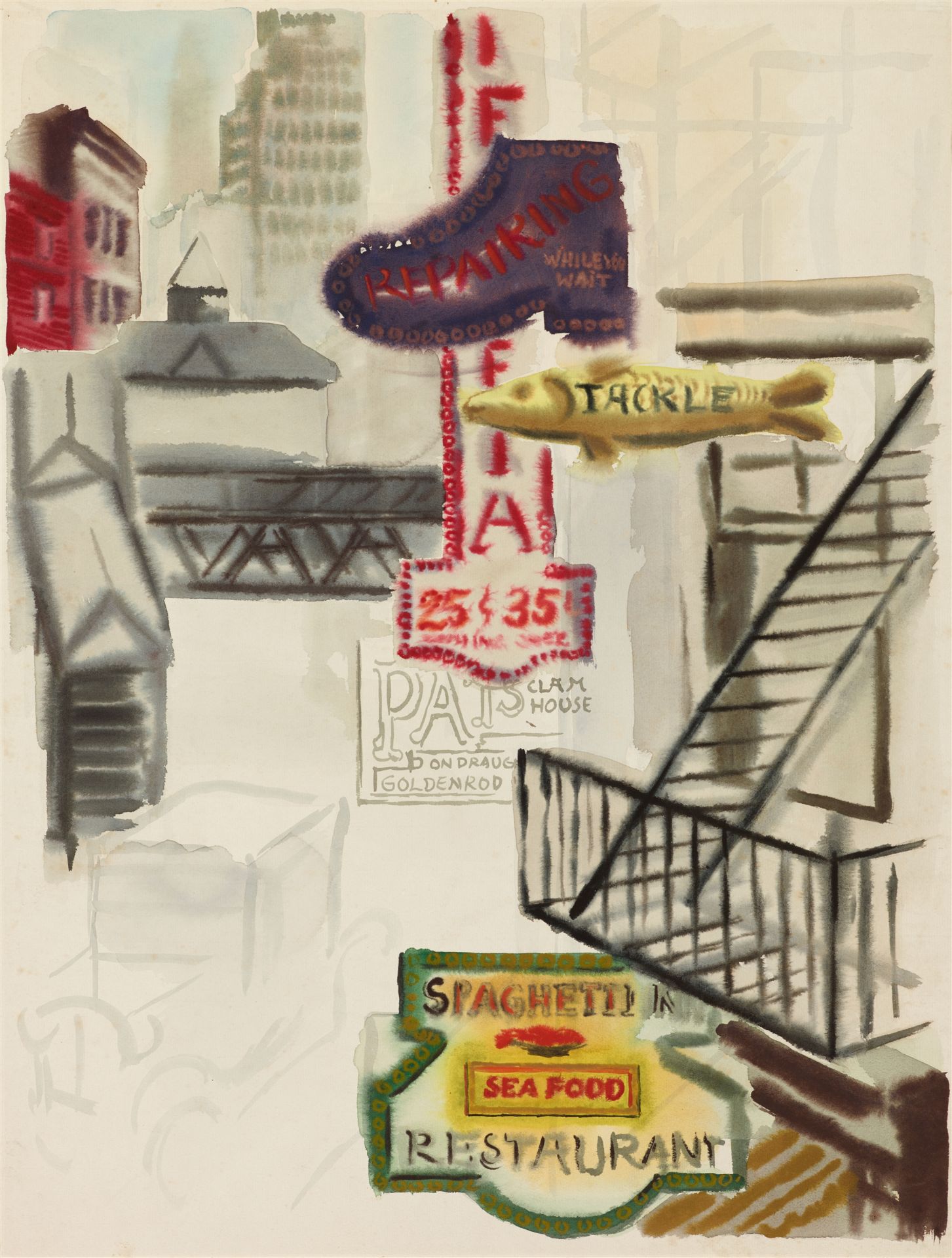 George Grosz, Manhattan Strassenreklame