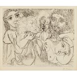 Pablo Picasso, Marie-Thérèse révant de métamorphoses: Elle-même et le sculpture buvant...