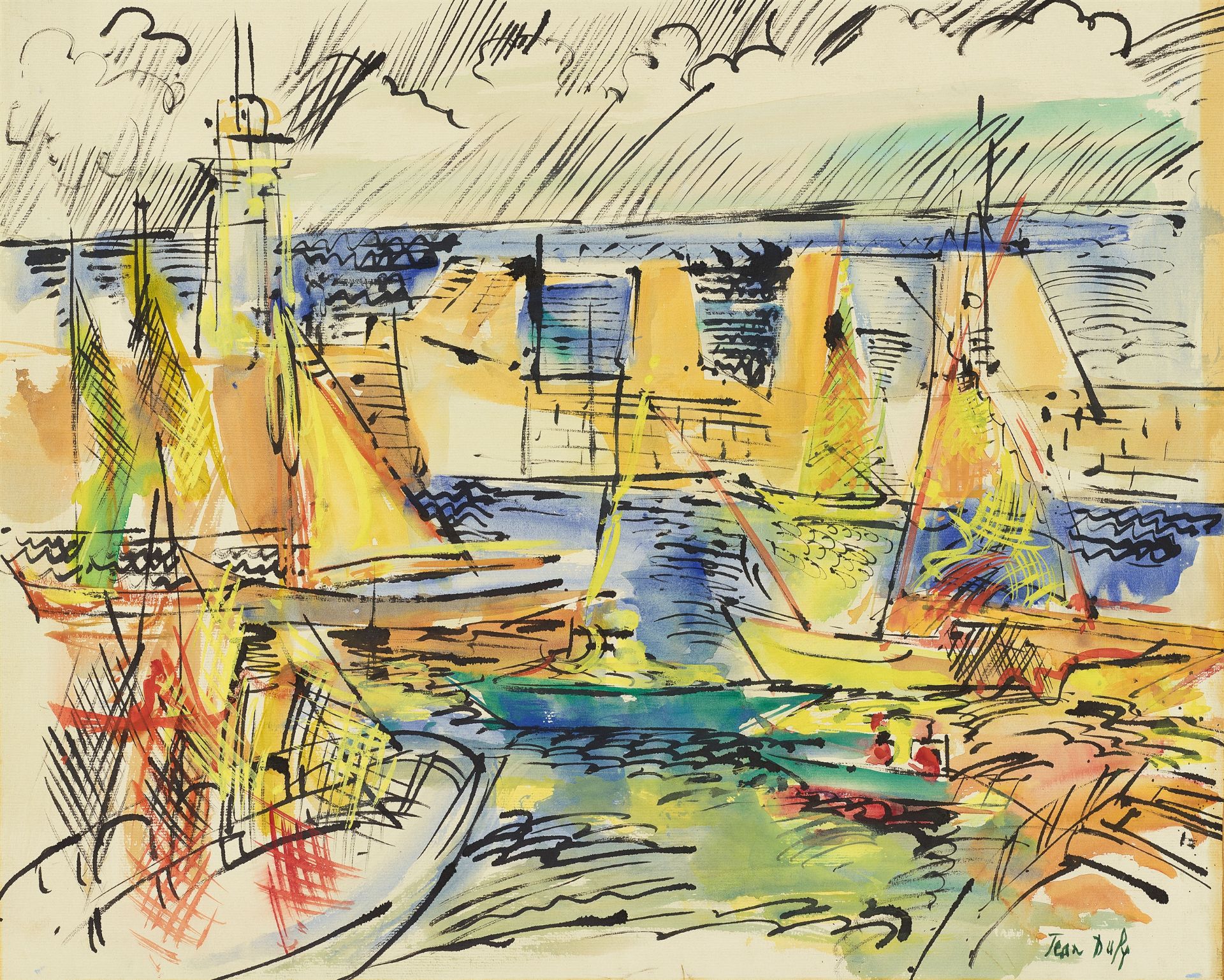 Jean Dufy, La sortie du port au Havre