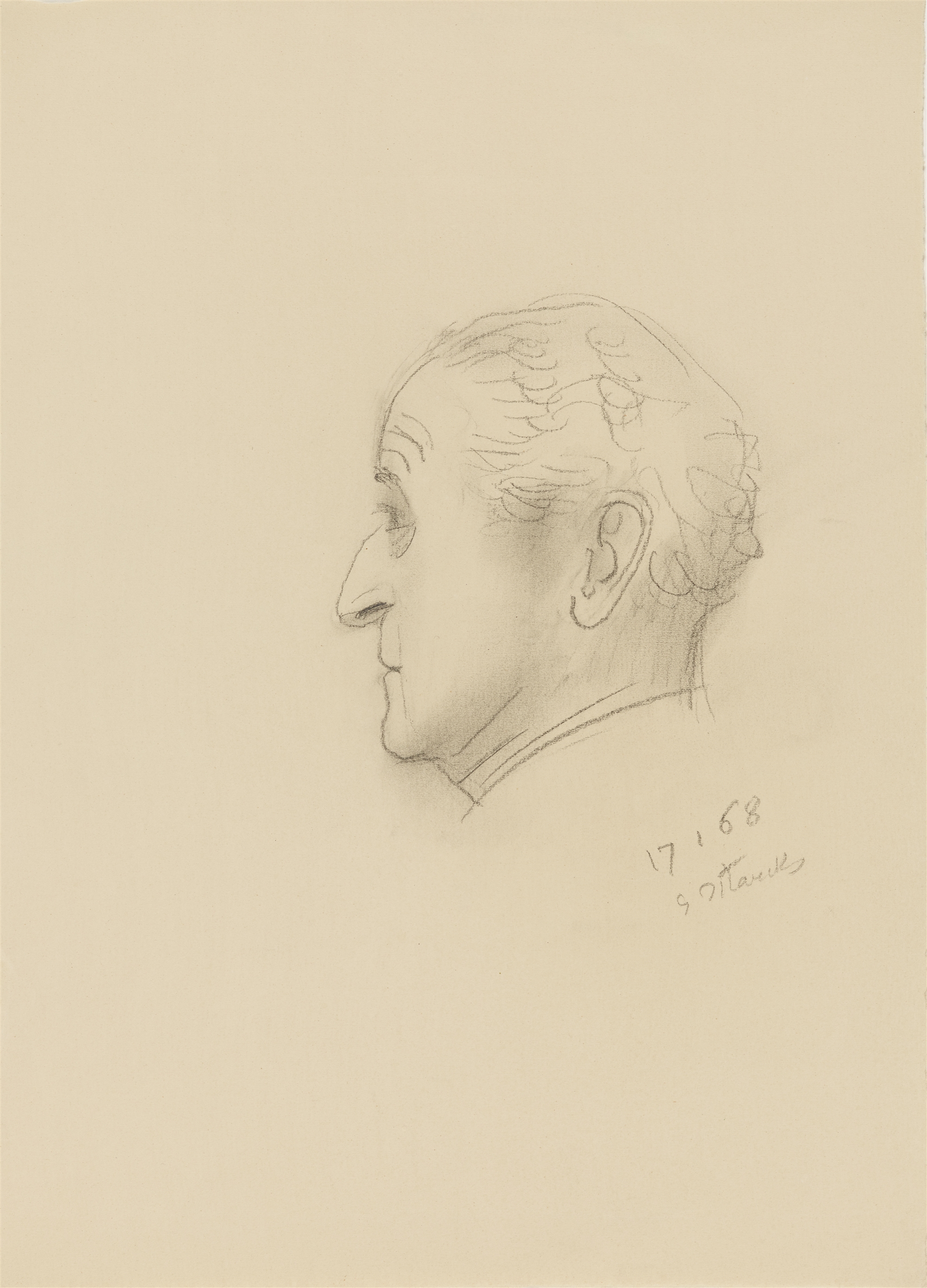 Gerhard Marcks, Portrait Wolfgang Wilhelm Schütz - Image 2 of 3