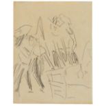 Ernst Ludwig Kirchner, Zwei sich umschauende Mädchen und Tanzpaar im Café