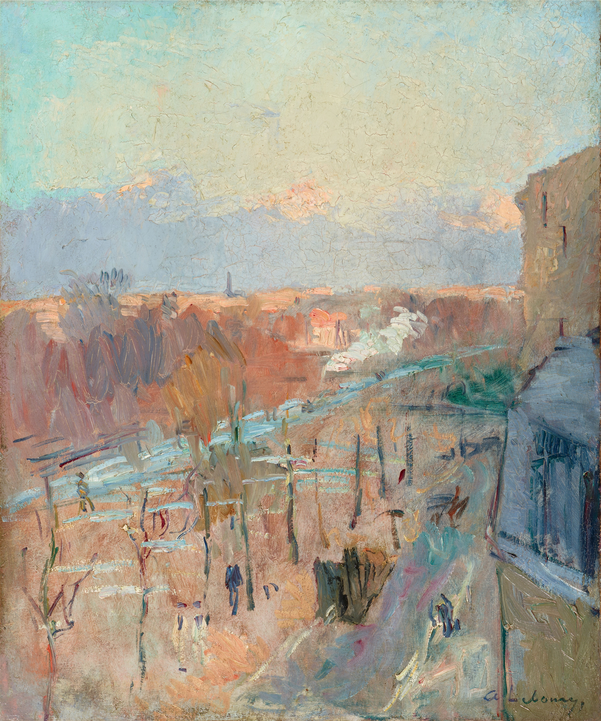 Albert Charles Lebourg, L'Avenue de la Défense à Puteaux après l'Orage