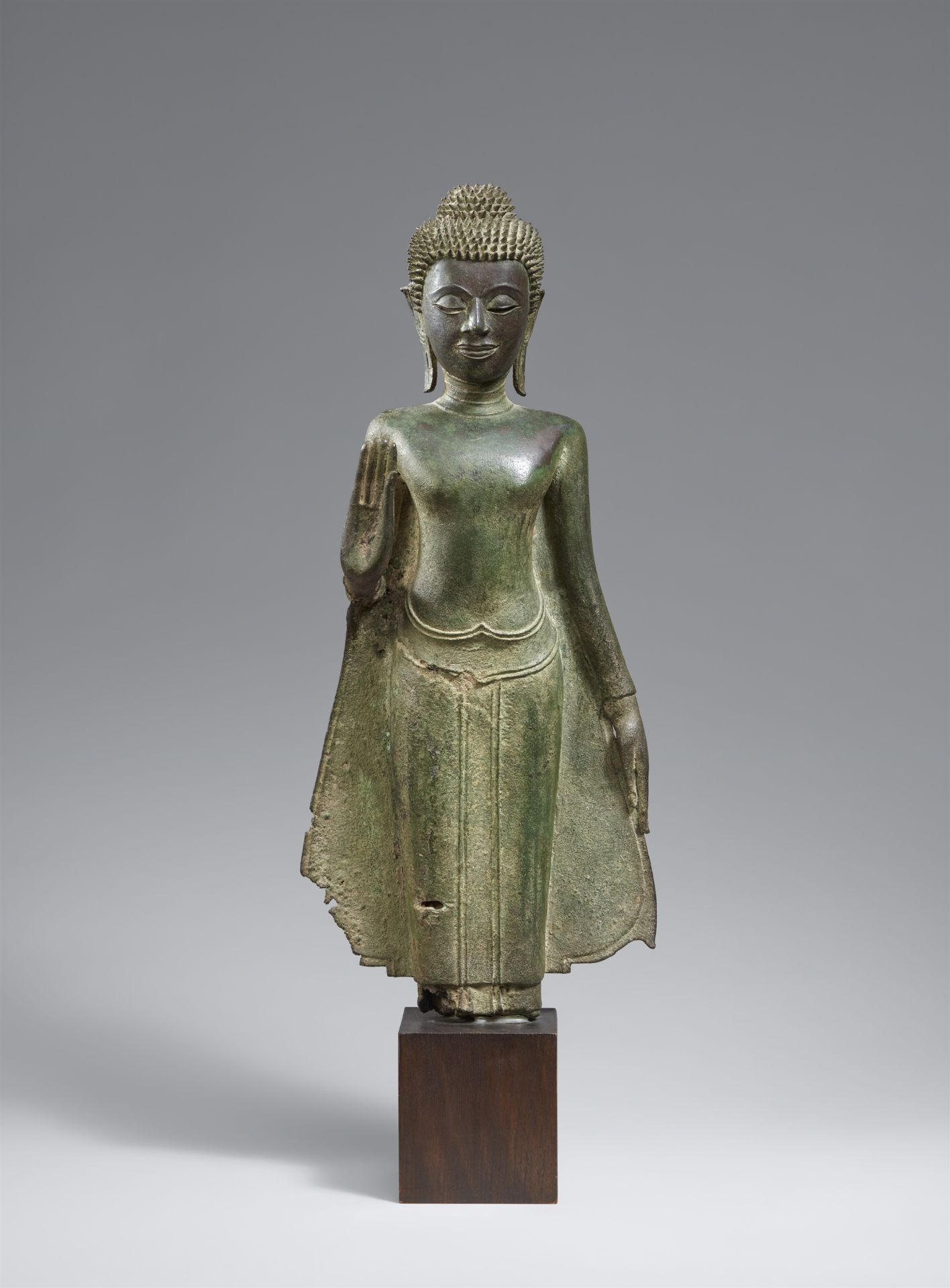 An Ayutthaya bronze figure of a Buddha. Thailand. 15th /16th century