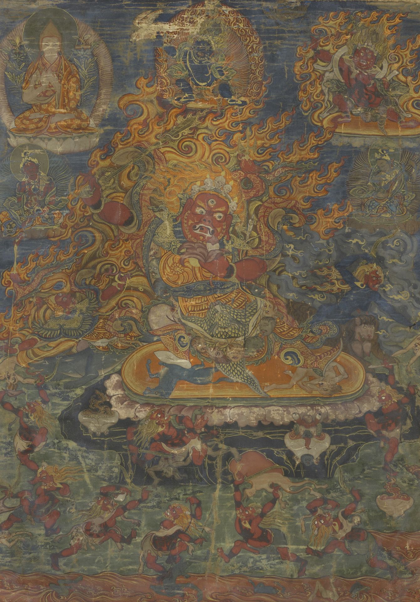 A thangka of Begtse Chen (Beg tse). Mongolia, 18th century