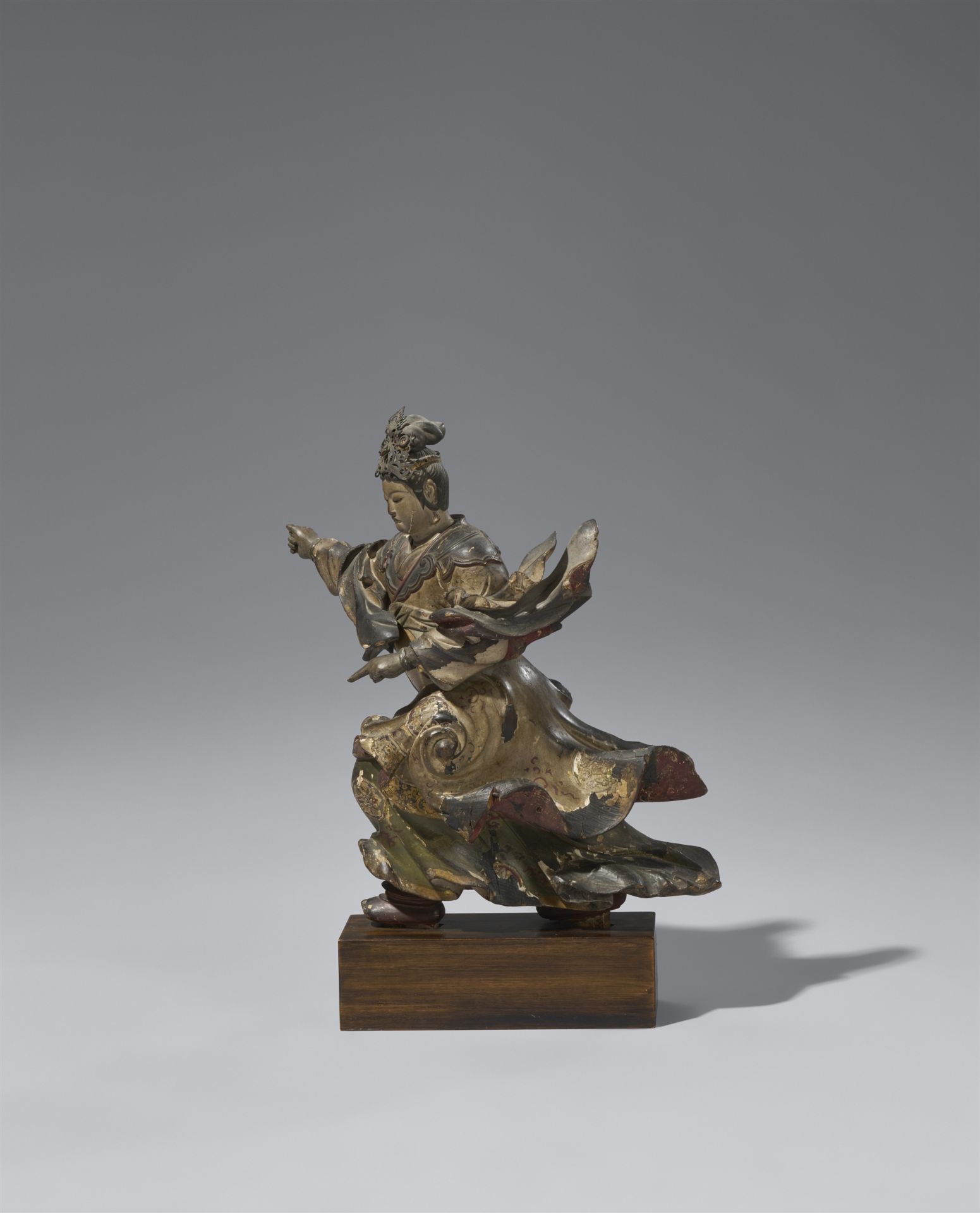 A polychromed wood Buddhist figure. Late 17thth/18th century - Image 3 of 3