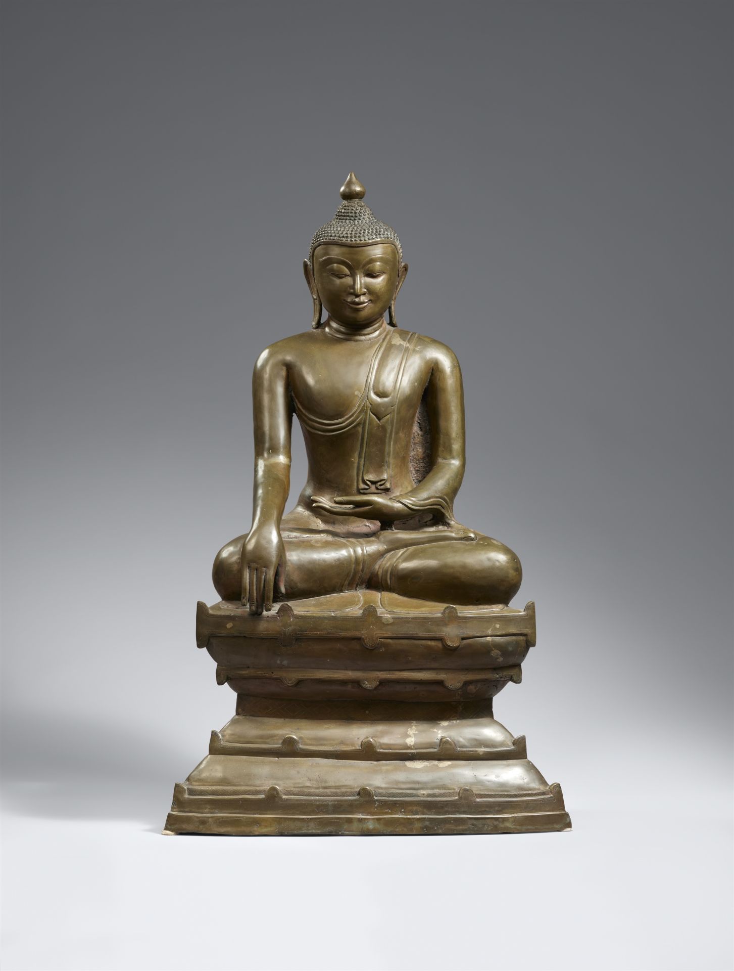 Großer Buddha Shakyamuni. Bronze. Birma, Arakan. 18./19. Jh.
