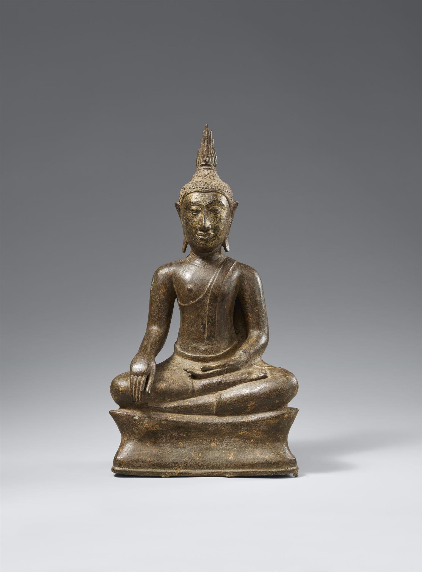 A bronze figure of Buddha Shakyamuni. Thailand, U-Thong style, C group. 14th century