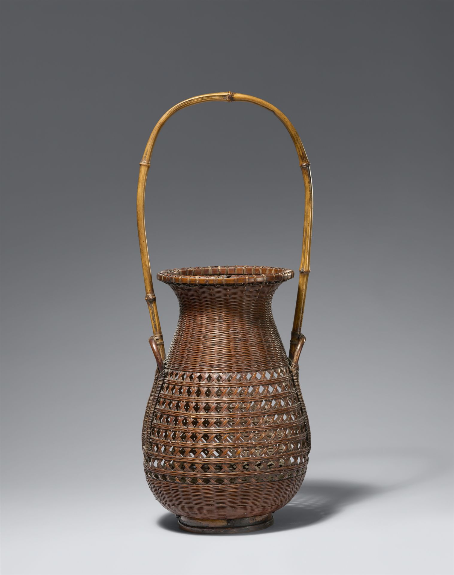 A large bamboo ikebana basket. First half 20th century