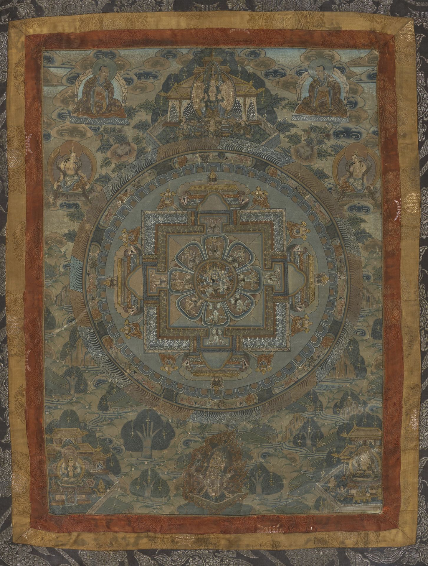 Mandala des Mahakala in yab-yum. Tibet, 19./20. Jh.