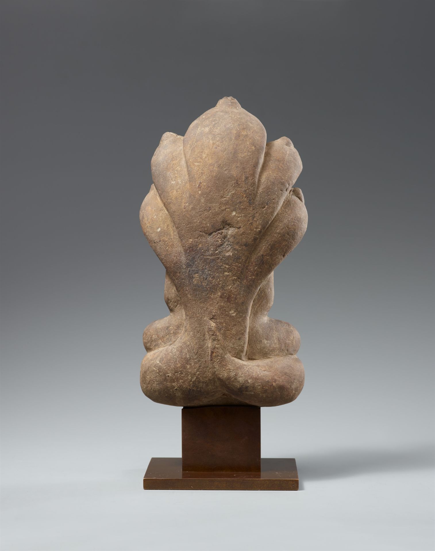 A small Mon stone Buddha Muchalinda. Thailand, Mon-Dvaravati period, 7th/8th century - Image 2 of 2