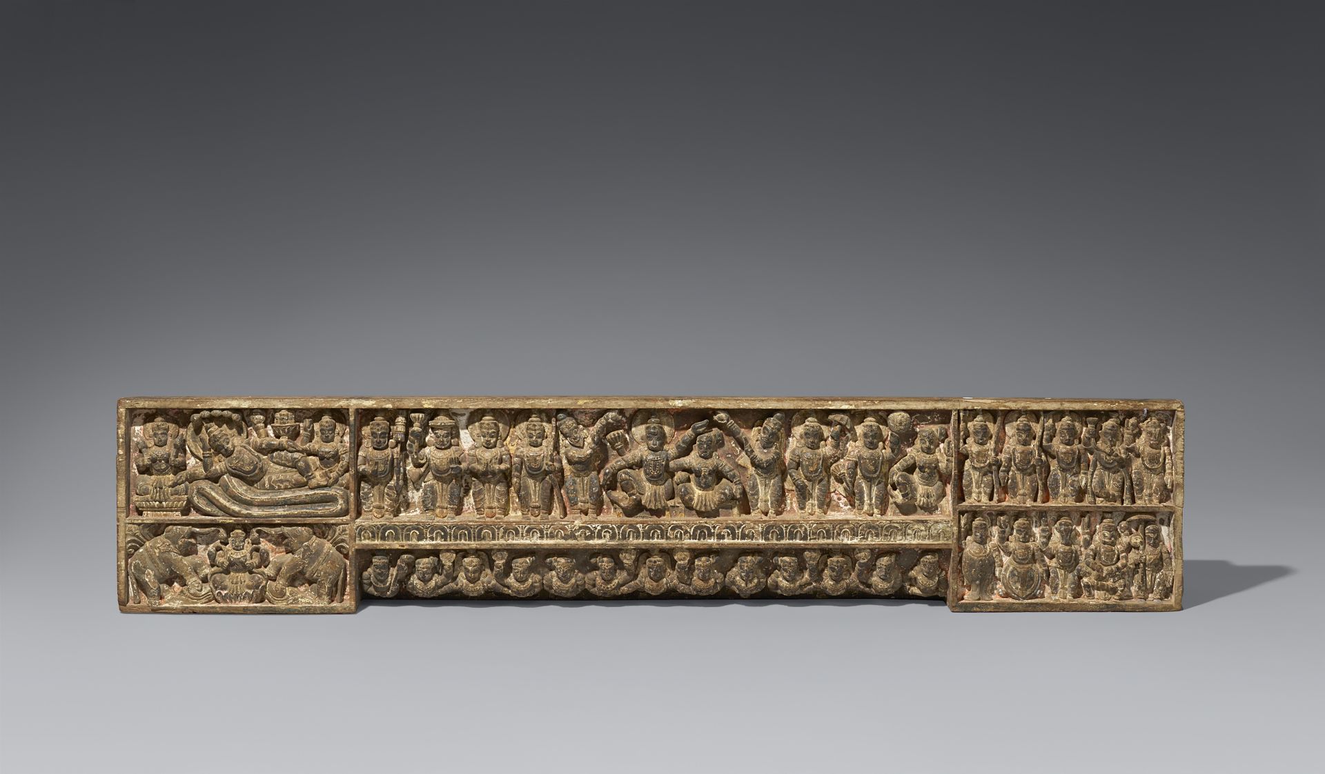 A large hardwood door lintel. Southwestern India, northern Kerala. 18th century