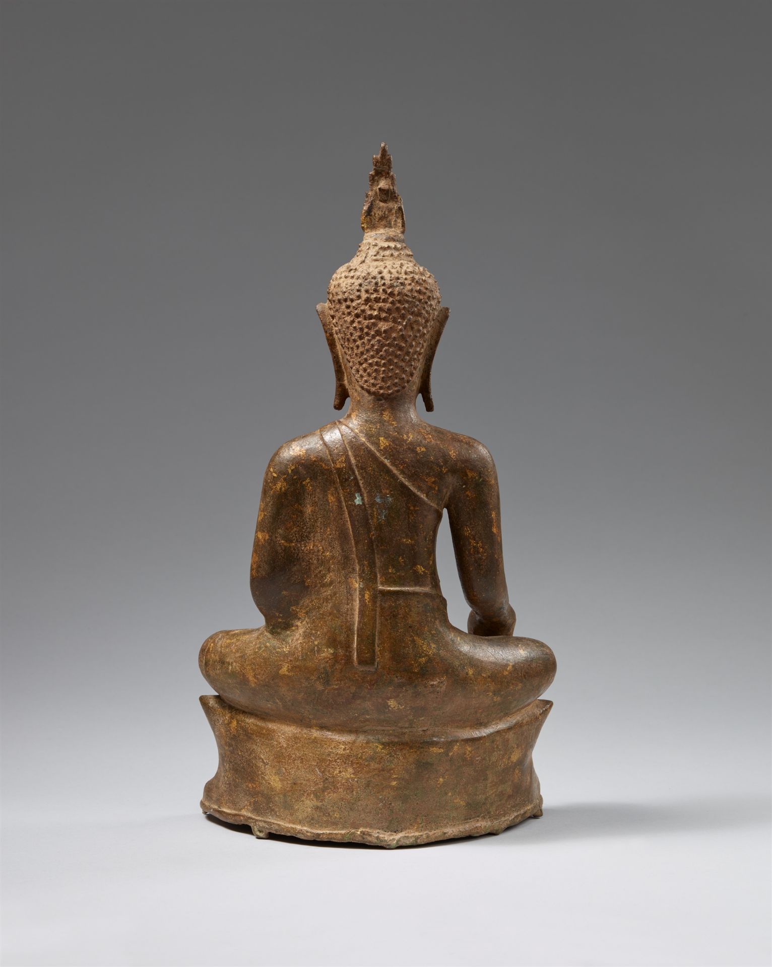 A bronze figure of Buddha Shakyamuni. Thailand, U-Thong style, C group. 14th century - Image 2 of 2