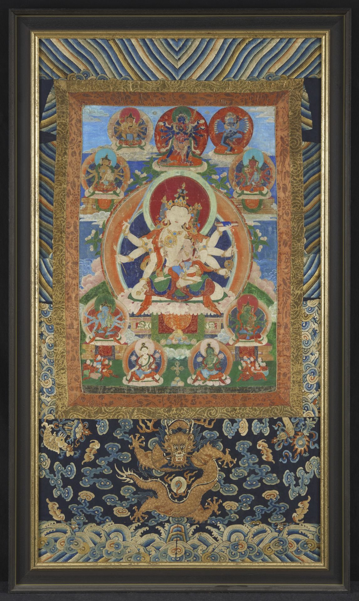 Thangka des Dharmadhatu Vagishvara Manjushri. Tibet, 18. Jh. - Bild 5 aus 5