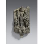 Stele des Vishnu. Grauer Stein. Nordost-Indien, Bihar. Pala-Zeit. 11./12. Jh.